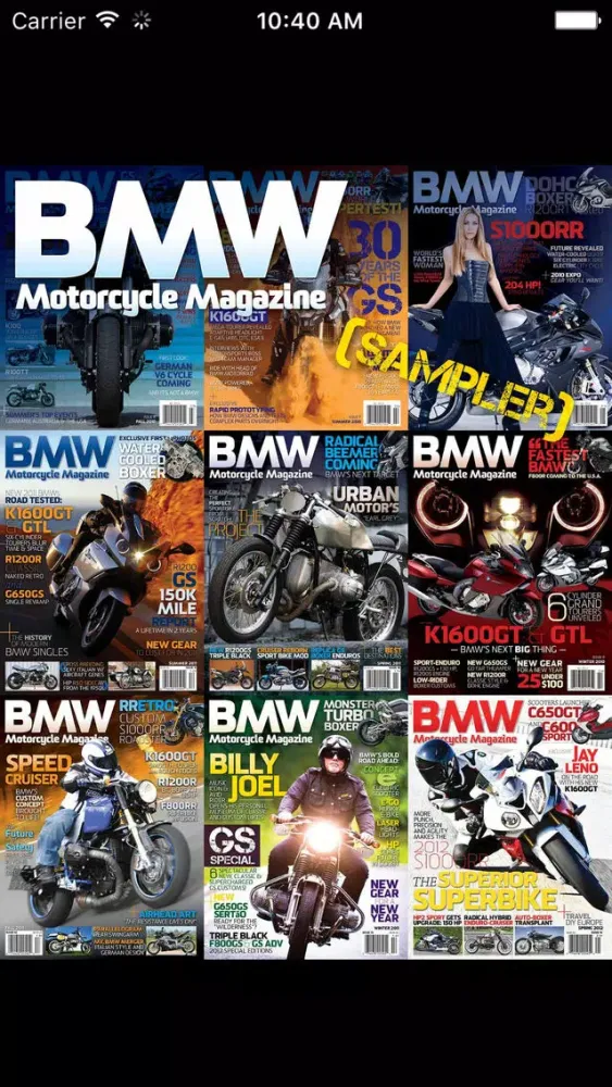Capturas de pantalla de BMW Motorcycle Magazine