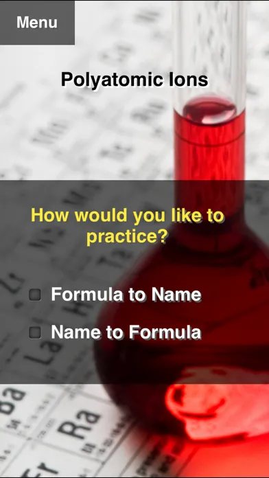 Zrzuty ekranu Chemistry Formula Practice
