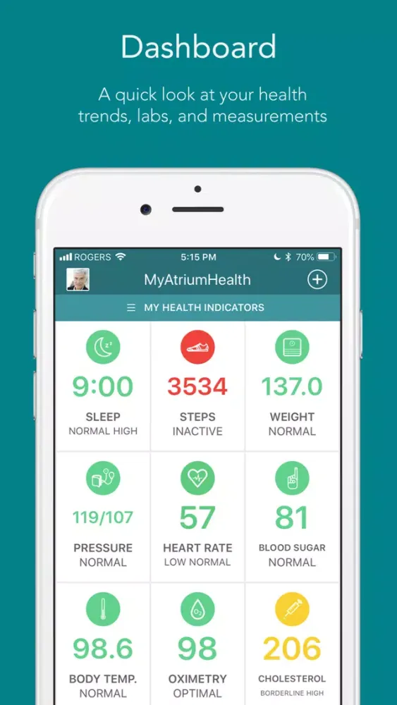 MyAtriumHealth Tracker Screenshots