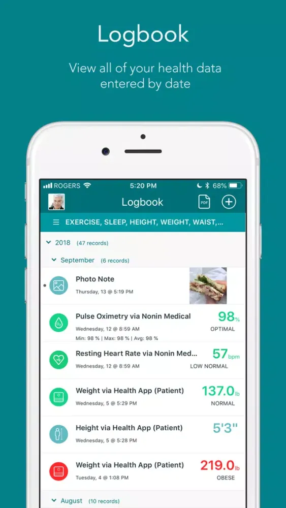 MyAtriumHealth Tracker Screenshots