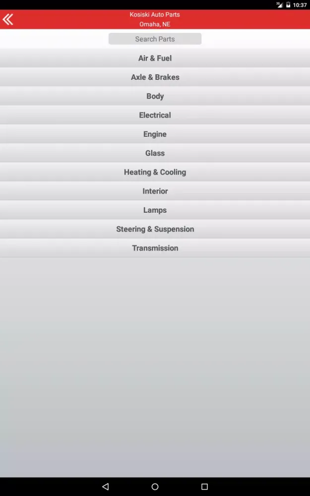 Kosiski Auto Parts Screenshots