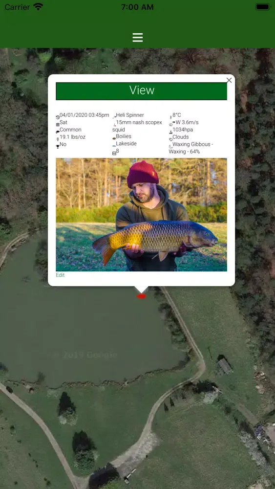 Screenshot di CarpersLog Carp fishing log