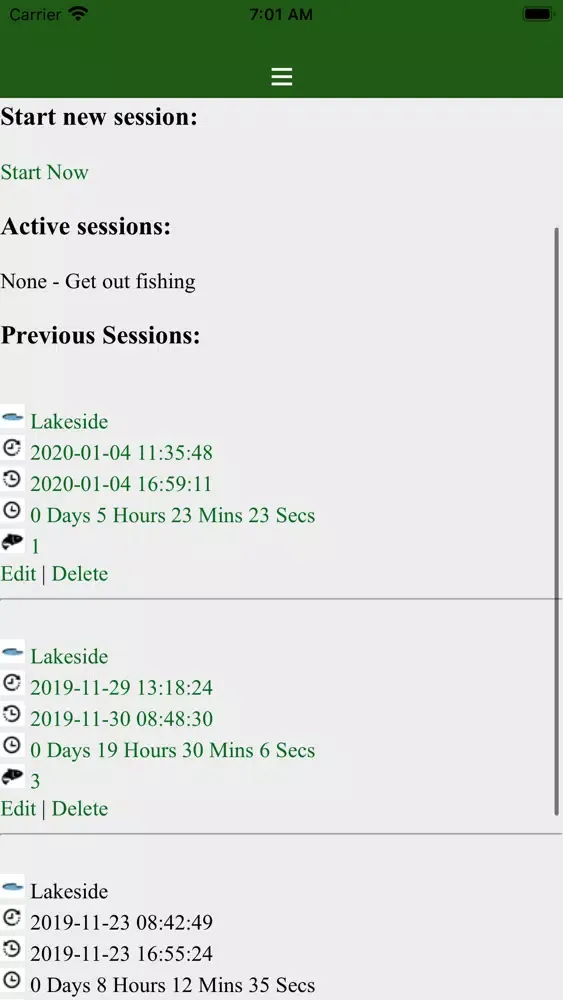 Screenshot di CarpersLog Carp fishing log