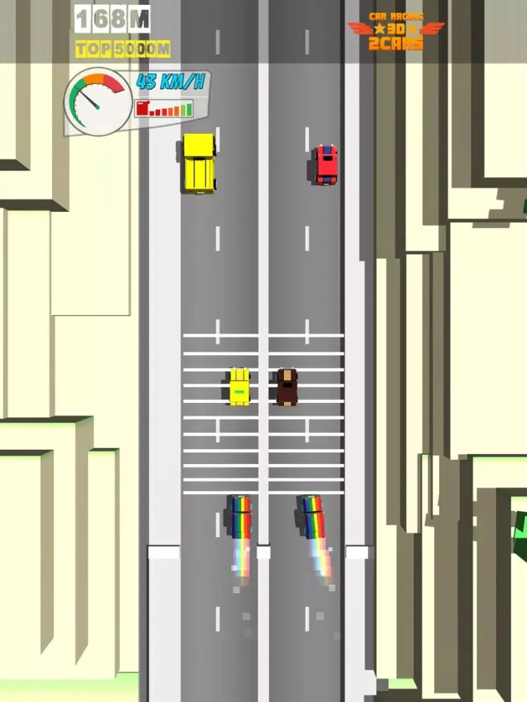 ภาพหน้าจอของ Car Racing - 2Cars 3D iPad 