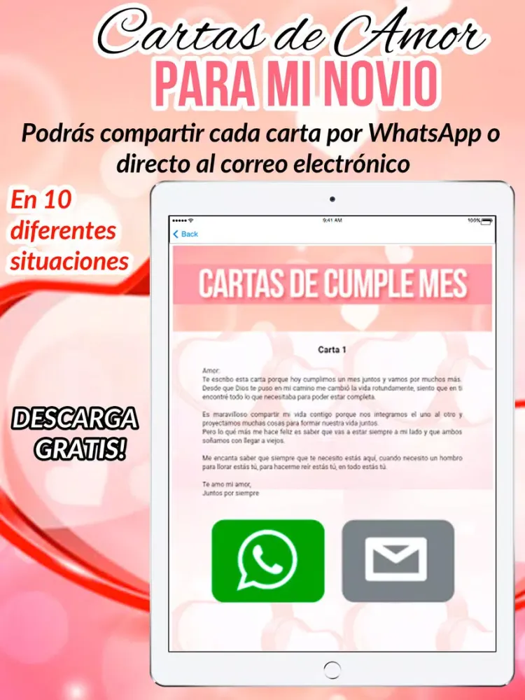 Скриншоты Cartas de amor para mi novio iPad 