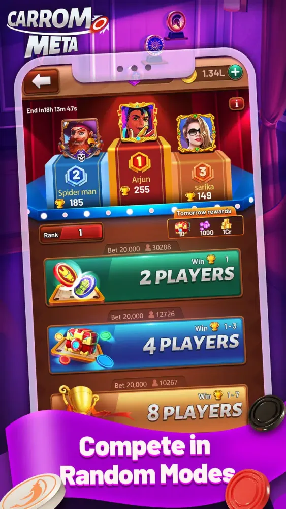 Tangkapan layar Carrom Meta