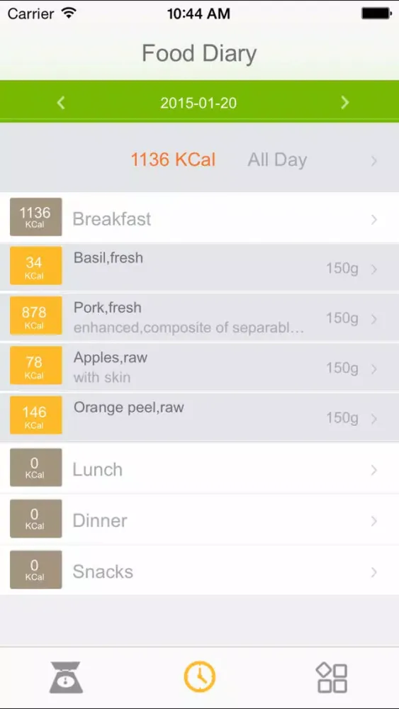 Captures d'écran de Food Nutrition Scale