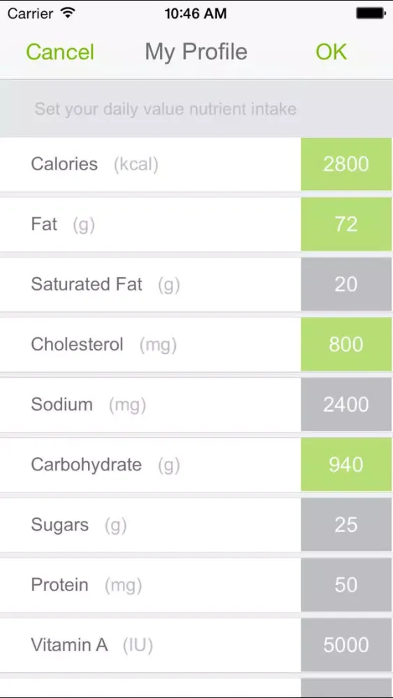 Captures d'écran de Food Nutrition Scale