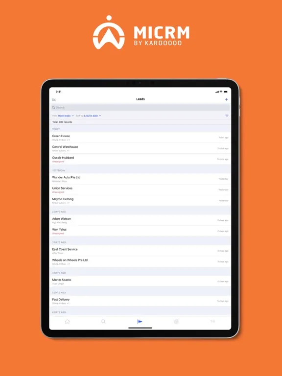 MiCRM 2 iPad  Screenshots