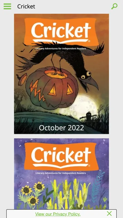 Capturas de tela do Cricket Mag: Literature & Art