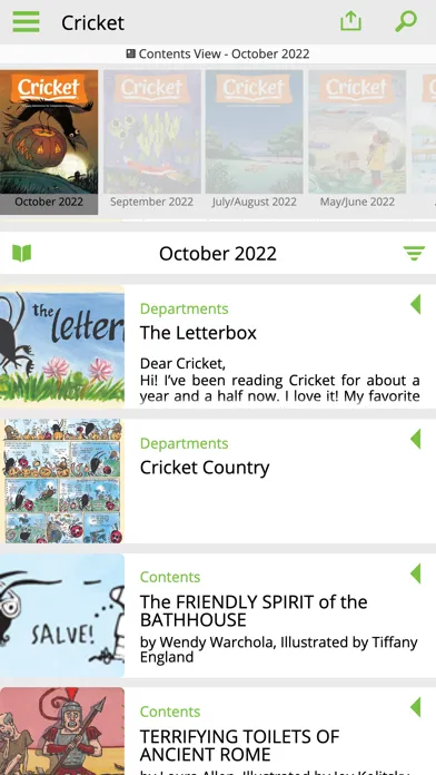 Capturas de tela do Cricket Mag: Literature & Art