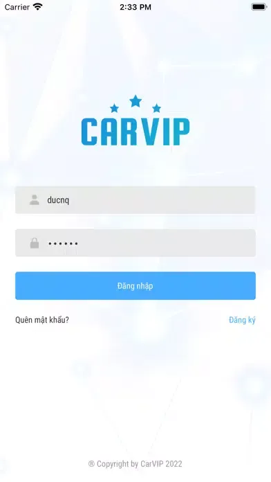 Tangkapan skrin CarVip - Quản lý thuê xe ô tô