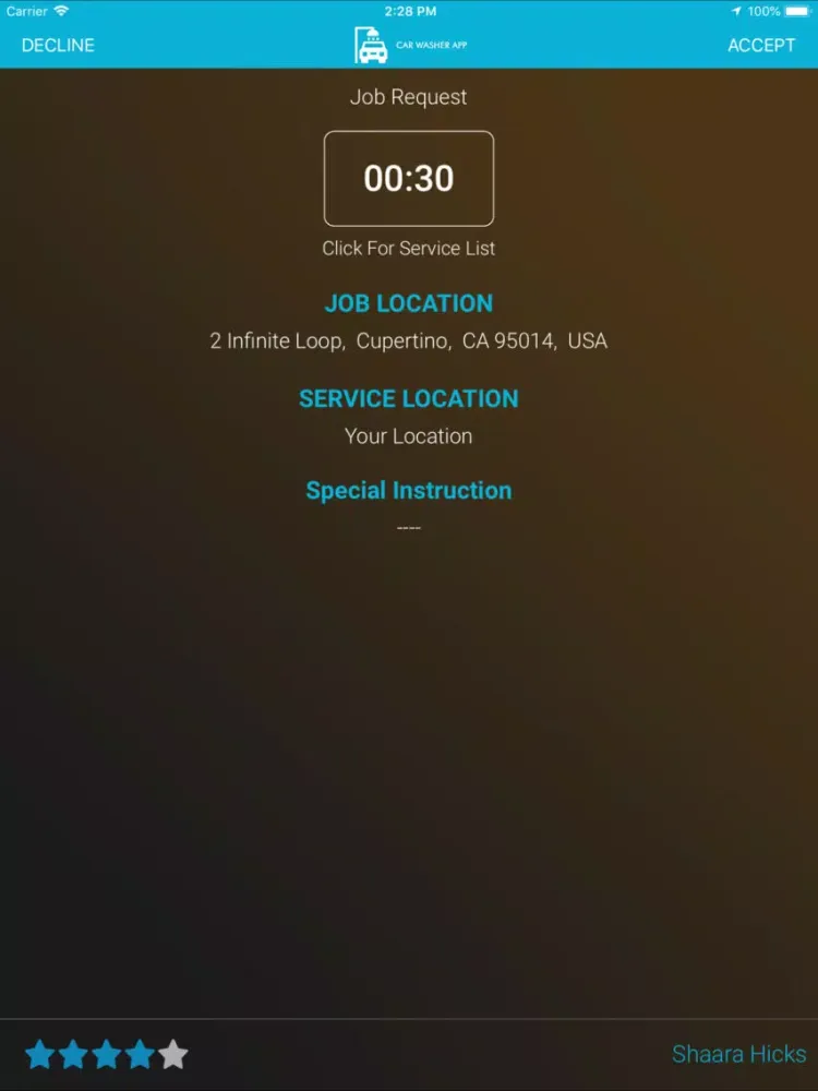 Capturas de tela do CubeCarWashPro Provider iPad 