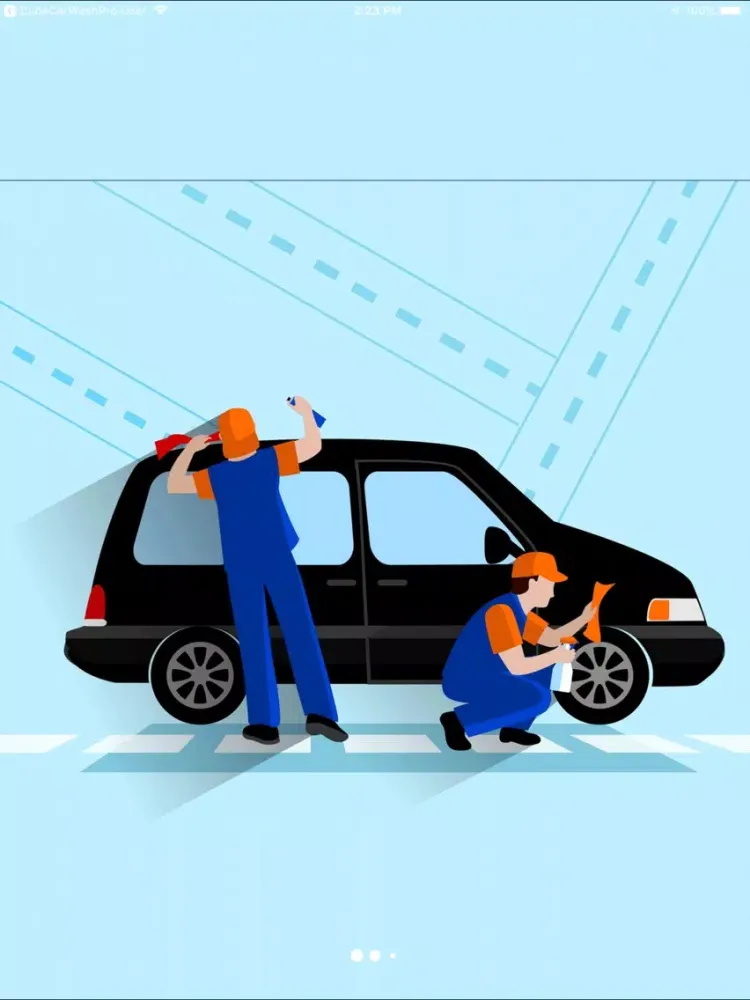 Tangkapan layar CubeCarWashPro User iPad 