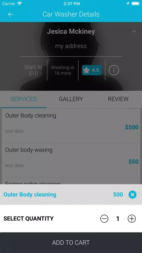 Tangkapan layar CubeCarWashPro User