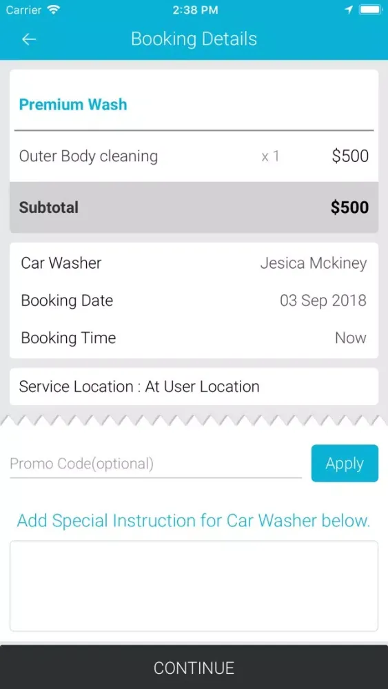 Tangkapan layar CubeCarWashPro User