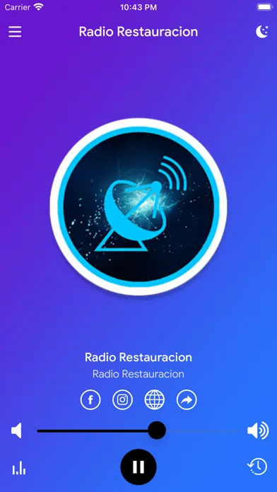Tangkapan skrin Radio Restauracion