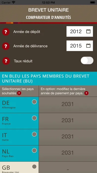 Unitary Patent Screenshots