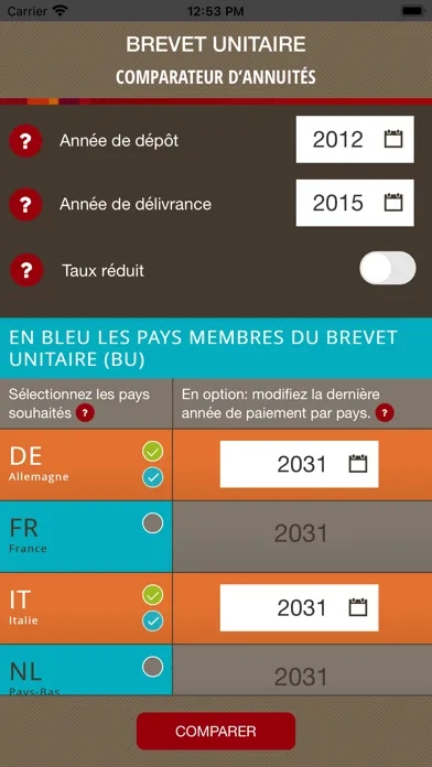 Unitary Patent Screenshots