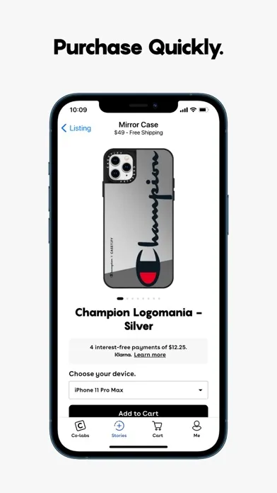 Zrzuty ekranu CASETiFY Colab
