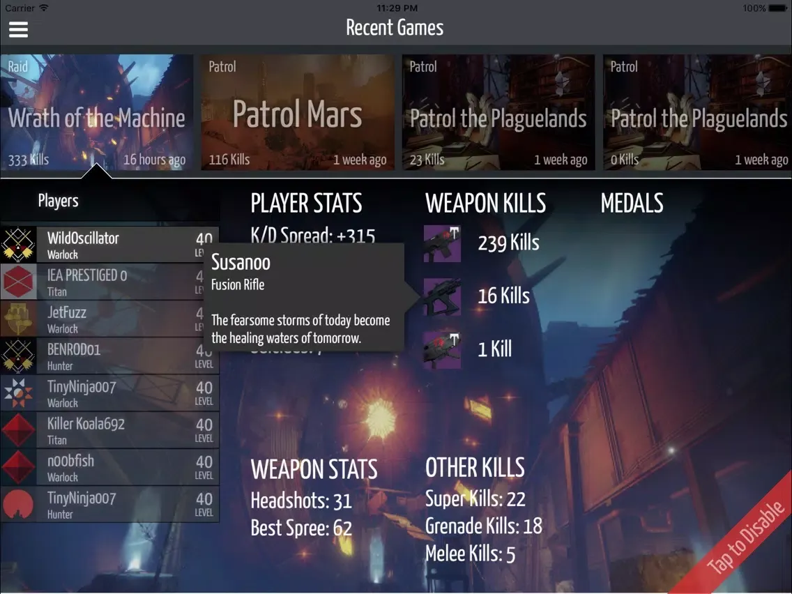 Ảnh chụp màn hình của Guardian Stats HD iPad 