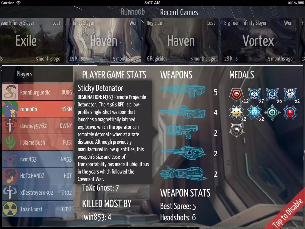 ภาพหน้าจอของ Spartan Stats HD iPad 