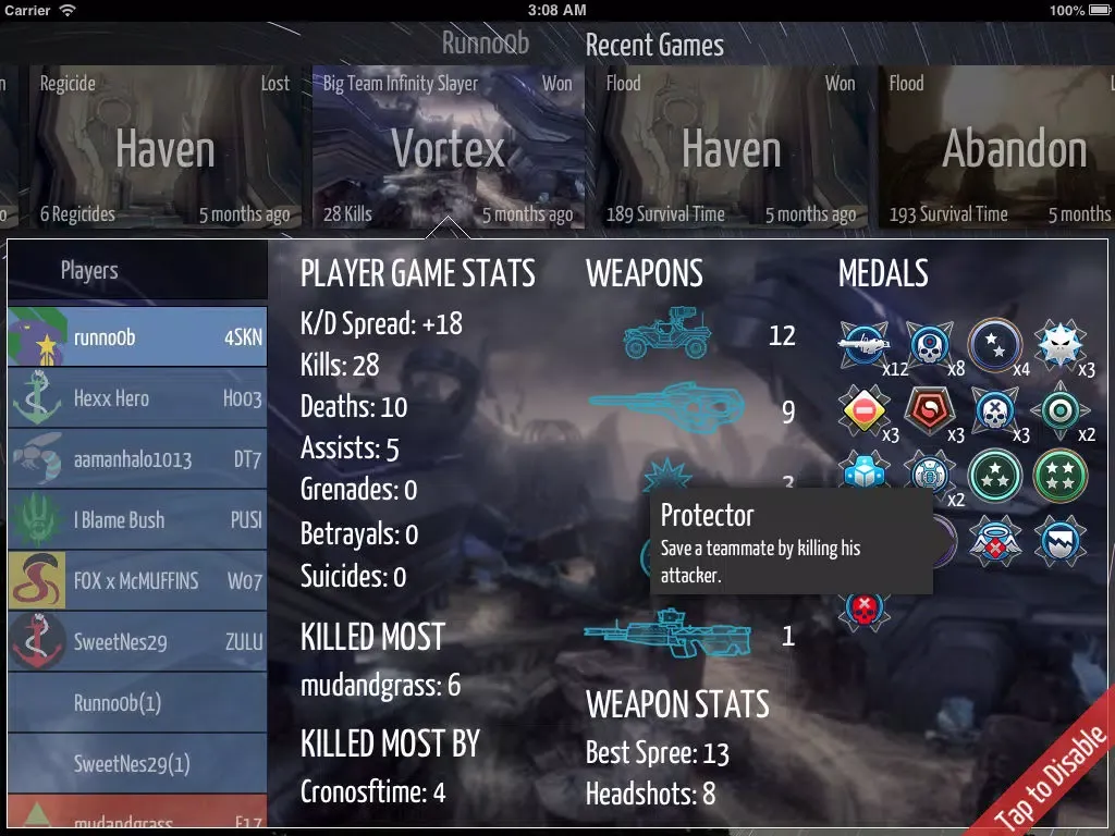 ภาพหน้าจอของ Spartan Stats HD iPad 