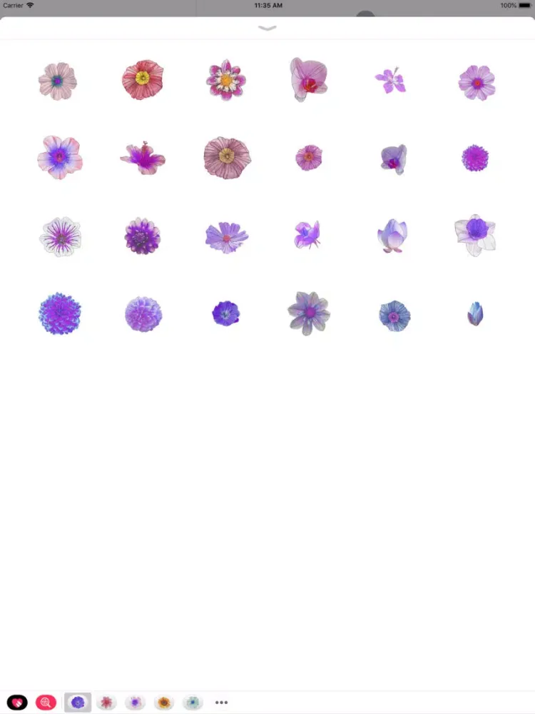 Purple Flower Sticker Pack iPad  스크린샷