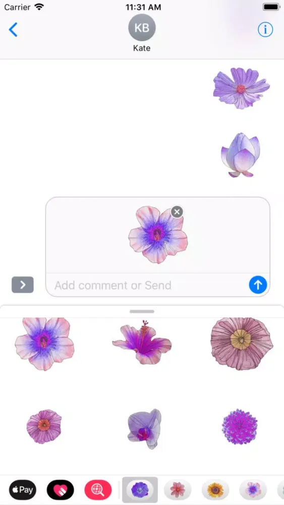 Purple Flower Sticker Pack 스크린샷