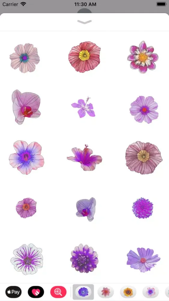 Purple Flower Sticker Pack 스크린샷