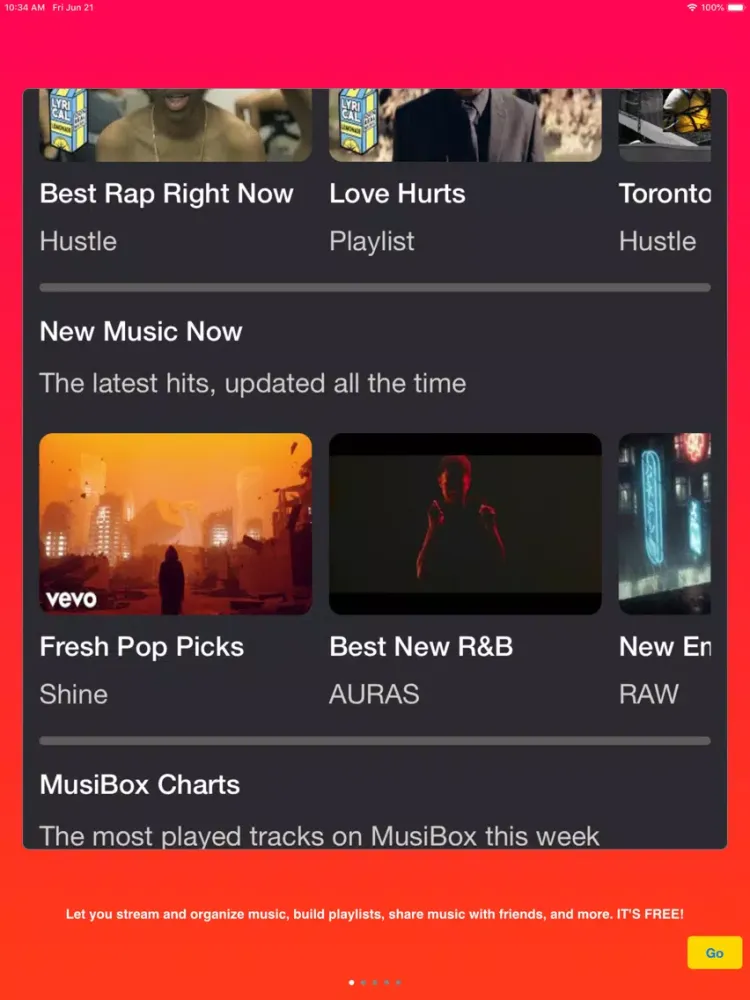 iMusic - Music Video Player iPad  Screenshots