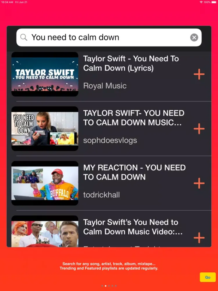 iMusic - Music Video Player iPad  Screenshots