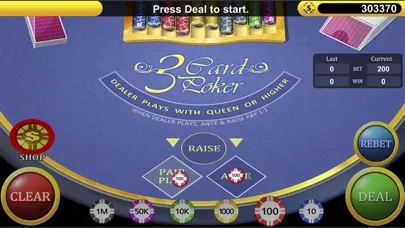Tangkapan layar Three Card Poker Casino Game