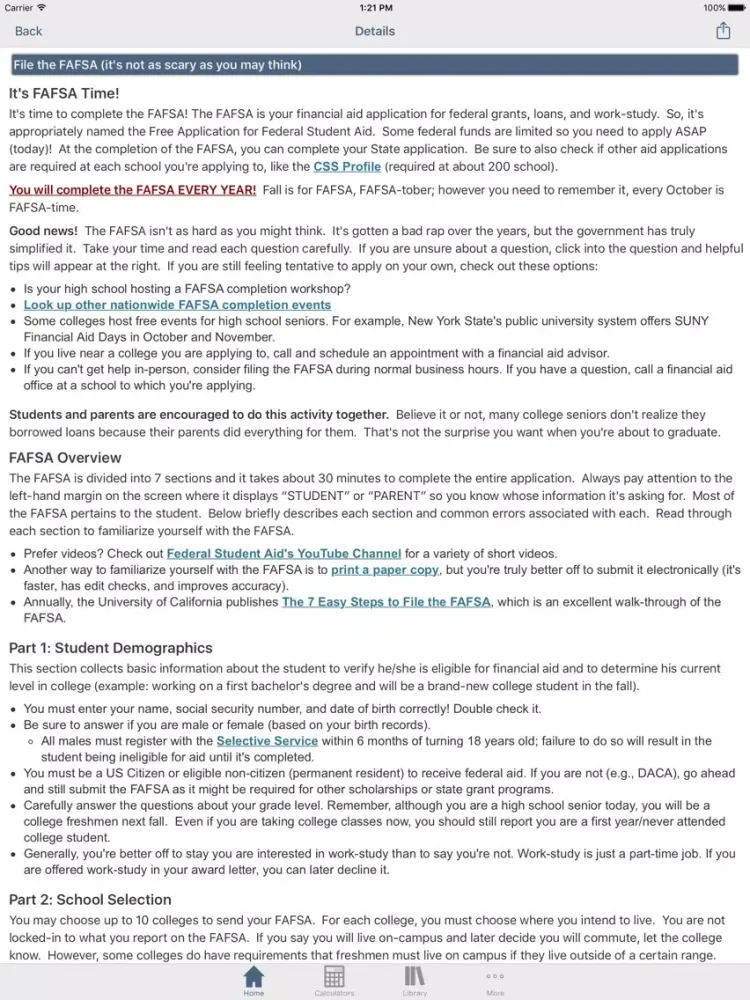 Financial Aid Badger iPad  Screenshots