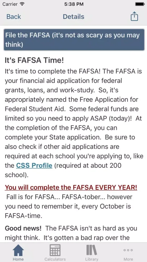 Financial Aid Badger Screenshots