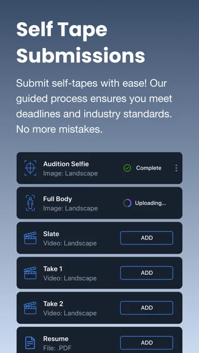 Captures d'écran de Talent App by Casting.com