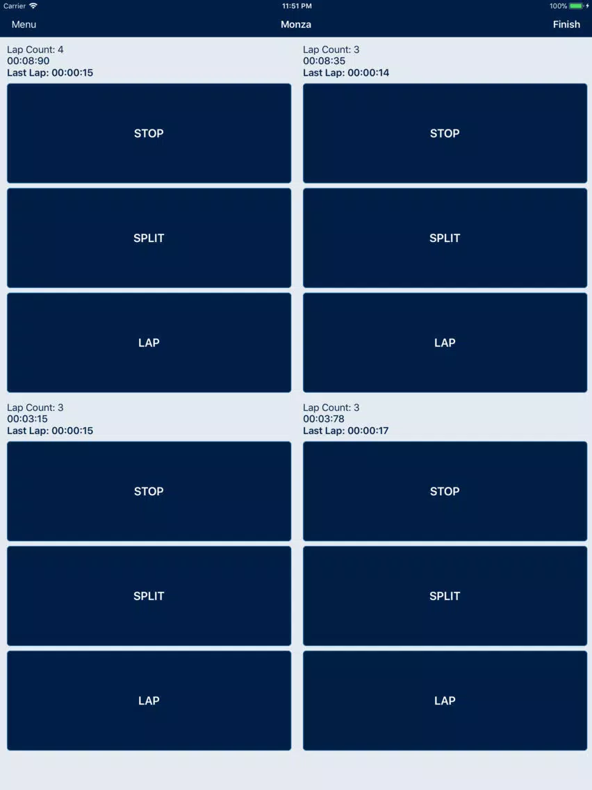 Multi Split Timer iPad  Screenshots