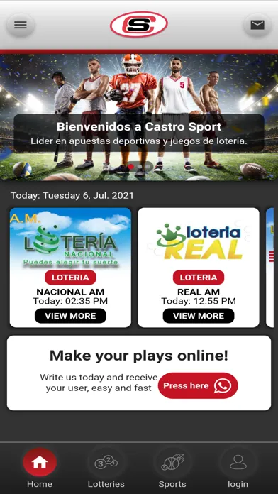 Capturas de tela do CastroSport