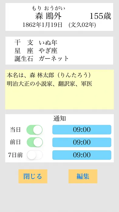 صور シンプル記念日メモ〜大切な人の誕生日や記念日のメモとして〜
