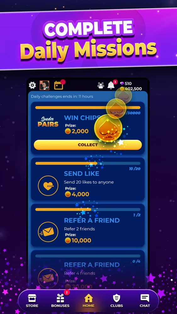 Tangkapan layar VIP Spades