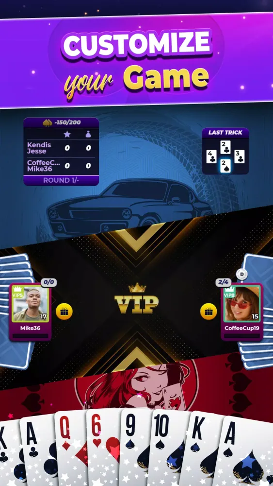 Tangkapan layar VIP Spades