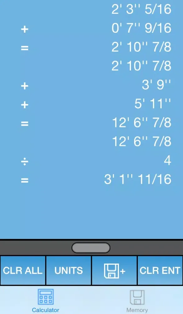 Capturas de tela do Home Project Calculator