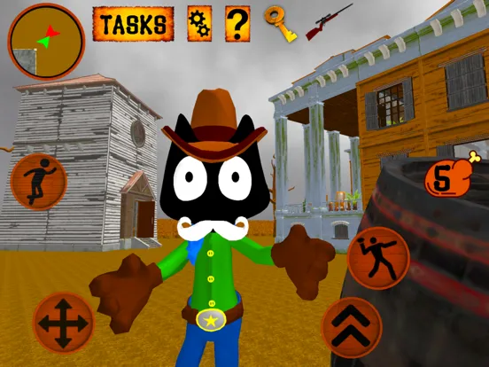 Capturas de tela do Cat Cowboy. Neighbor Escape iPad 