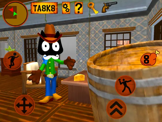 Capturas de tela do Cat Cowboy. Neighbor Escape iPad 