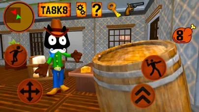 Capturas de tela do Cat Cowboy. Neighbor Escape