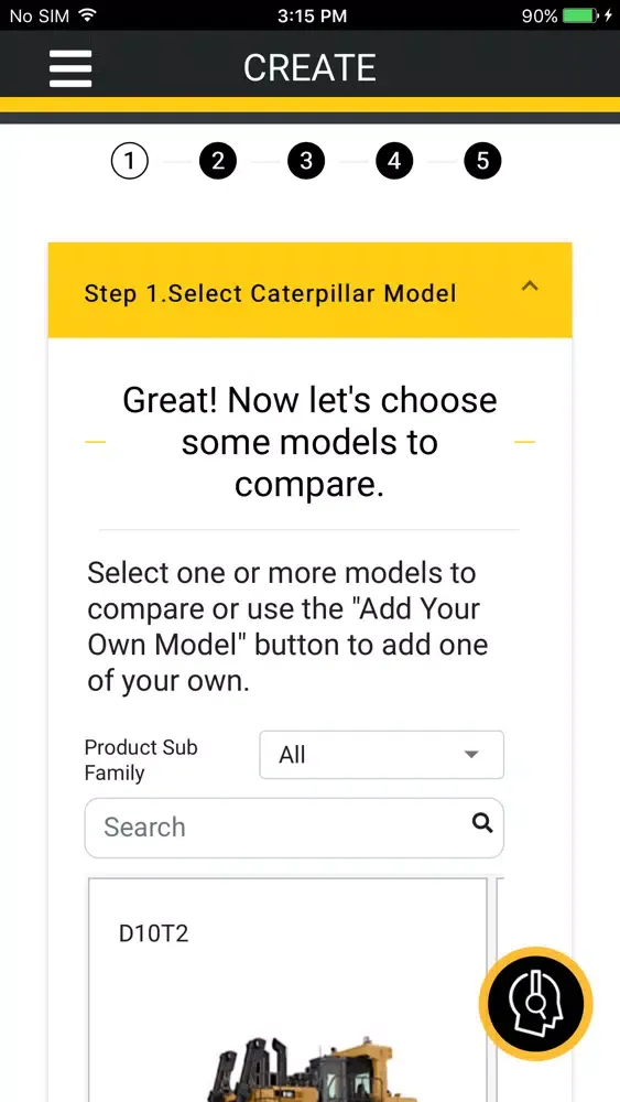 Tangkapan skrin Cat® Value Estimating Tool