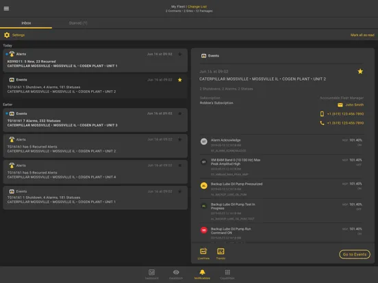 ภาพหน้าจอของ InSight Platform iPad 