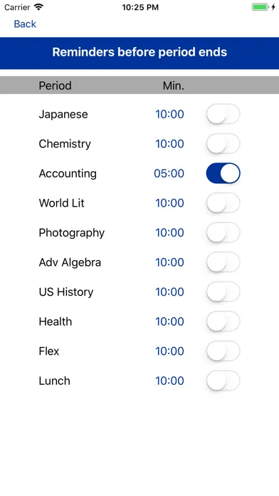 Capturas de tela do Grant Bell Schedule