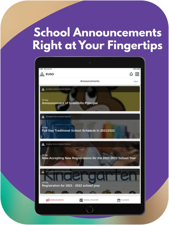 Capturas de pantalla de Eureka Union School District iPad 