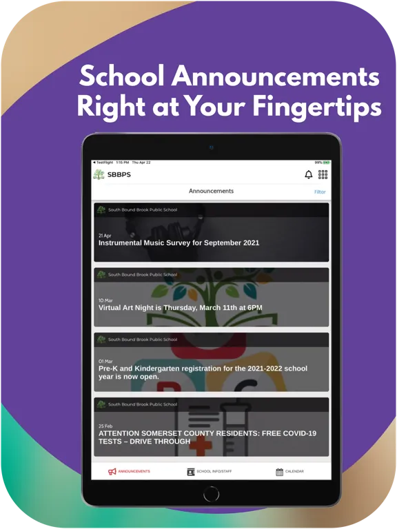 South Bound Brook PS iPad  Screenshots